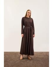 kahverengi 303923 elbise