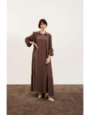 kahverengi 303897 elbise 2