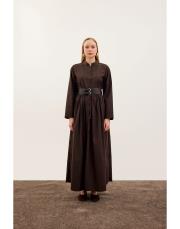 kahverengi 303898 elbise